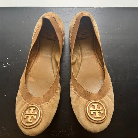 TORY BURCH Caroline Suede Ballerina Flats - Picture 9 of 12